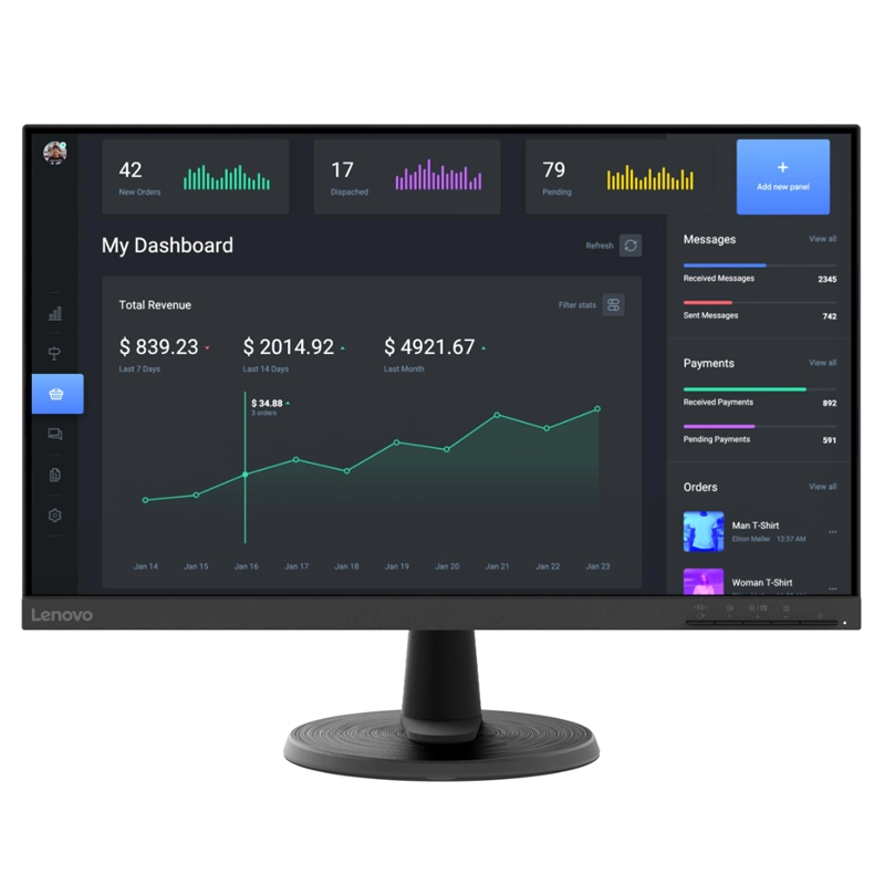 Monitor Lenovo 24" 63DCKAT6EU